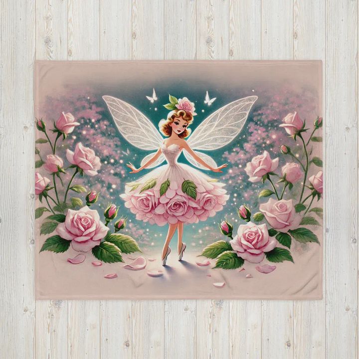 Pink Rose Fairy Snuggly Soft Throw Blanket product image (1)