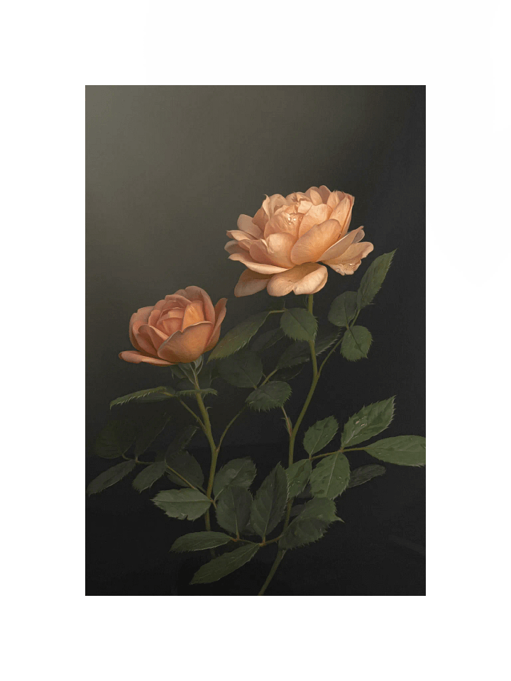 Peach English Roses: Enhanced Matte Paper Poster product image (1)