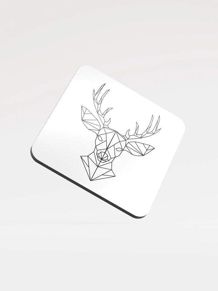 Fractal Deer Gloss-Coated Cork Coaster product image (1)