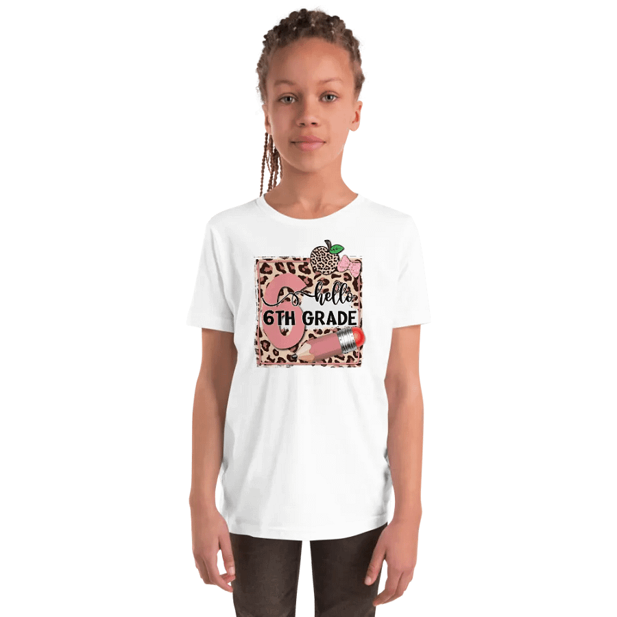 Leopard Print Hello 6th Grade-Tee product image (3)