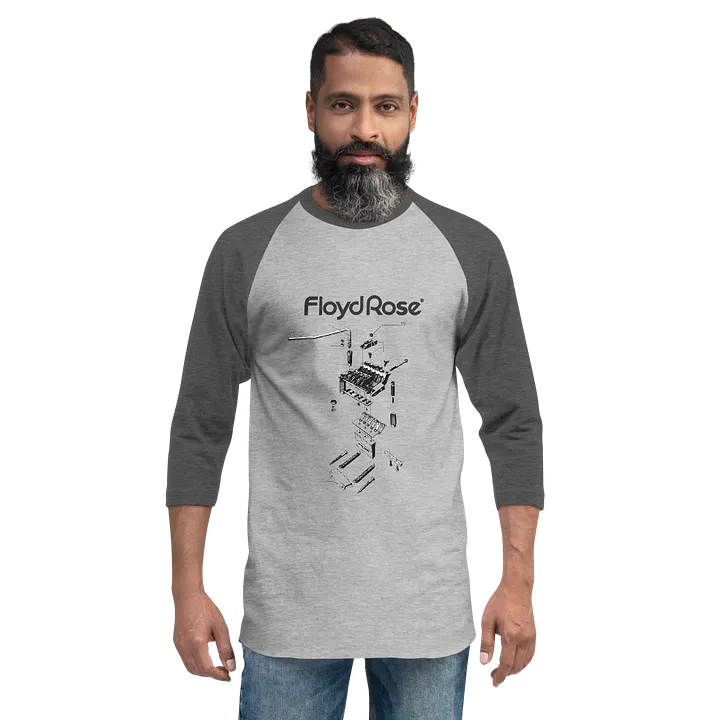 Tremolo Exploded View Raglan T-Shirt – Retro Tech Style for Guitar Enthusiasts product image (2)