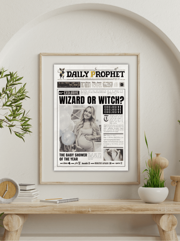 Magical Baby Shower Announcement Newspaper Daily Prophet Template I 100% Customizable product image (7)