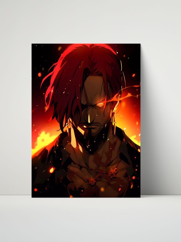 One Piece Shanks Red-Haired Resolve Metal Print – 8x10 product image (1)
