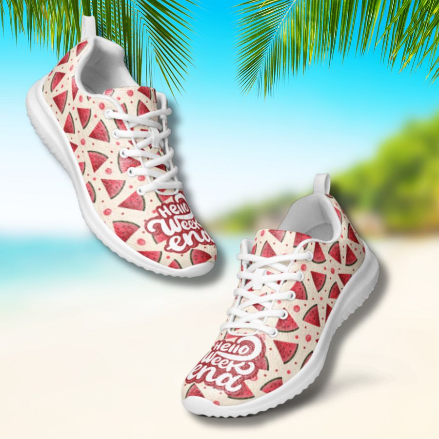 Hello Weekend Watermelon All Over Print Athletic Shoes product image (10)