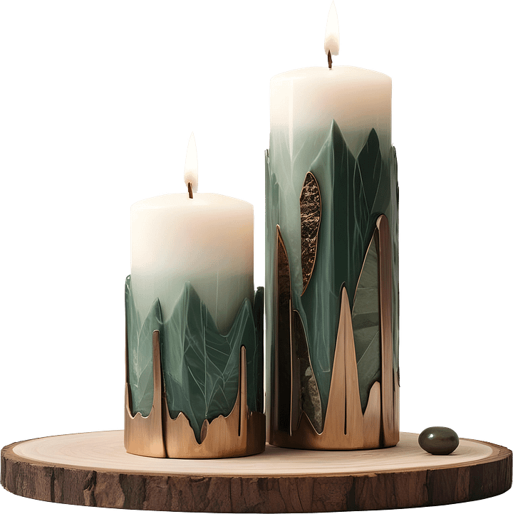 Luxe Botanique – Emerald Serenity Candle Set PNG product image (1)