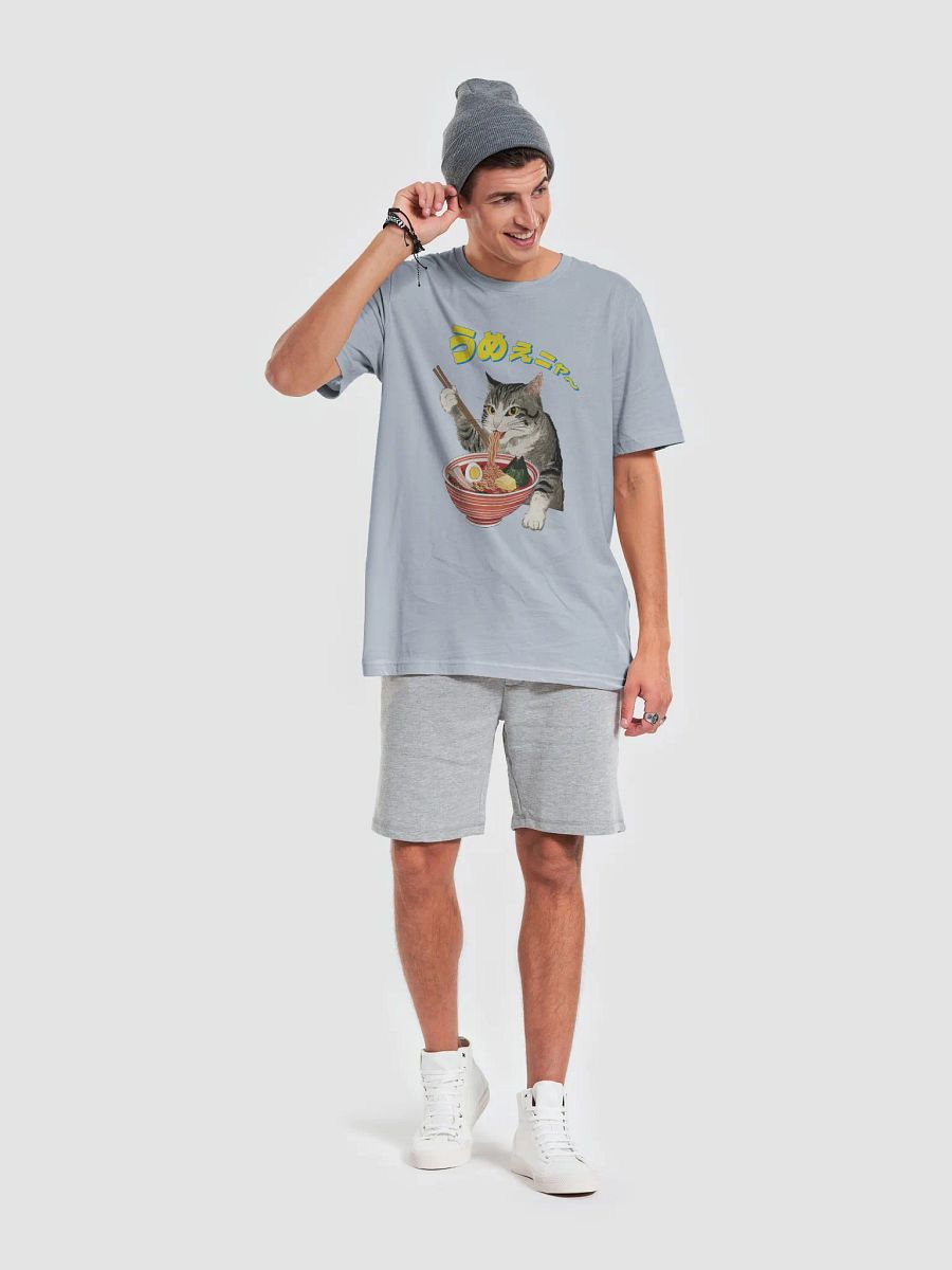Butter Ramen Eating Cat Japanese Style ukiyo-e Unisex Bella Canvas 3001 T-shirt product image (32)