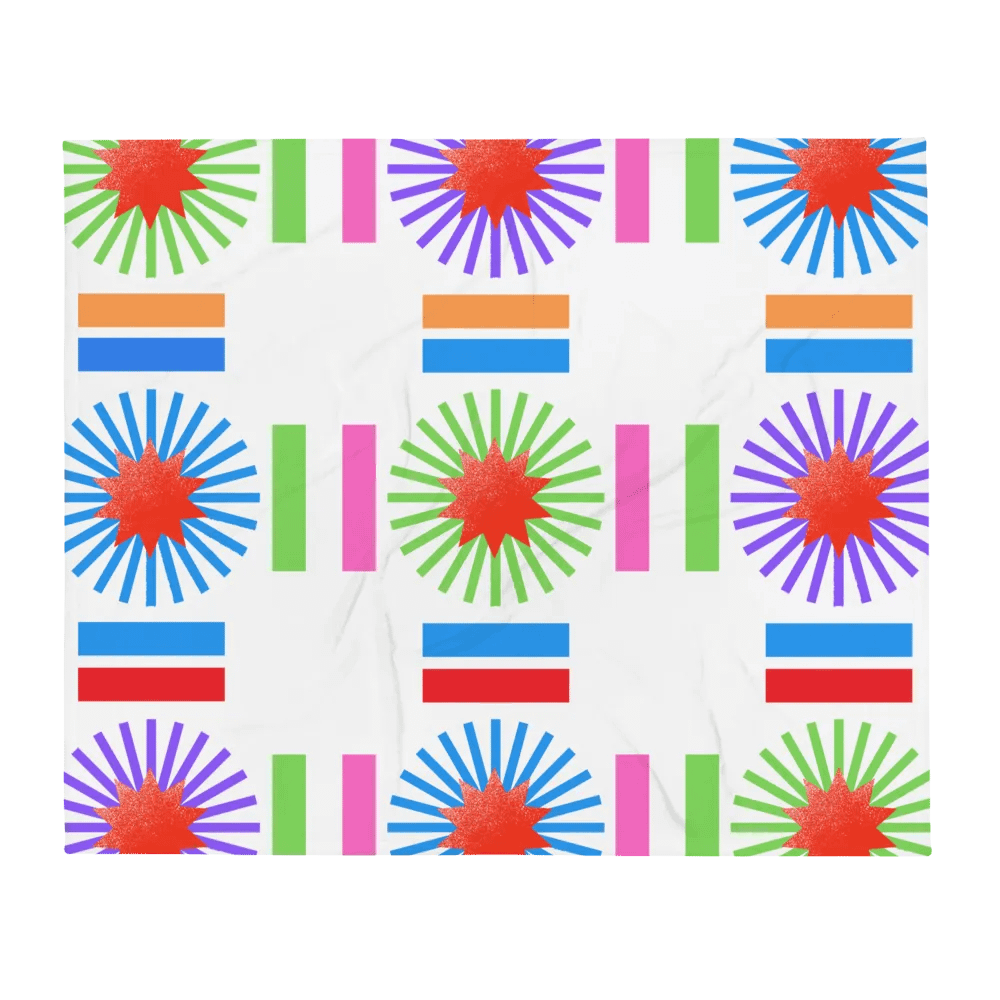 Colorful Starburst Pattern Design Throw Blanket product image (2)