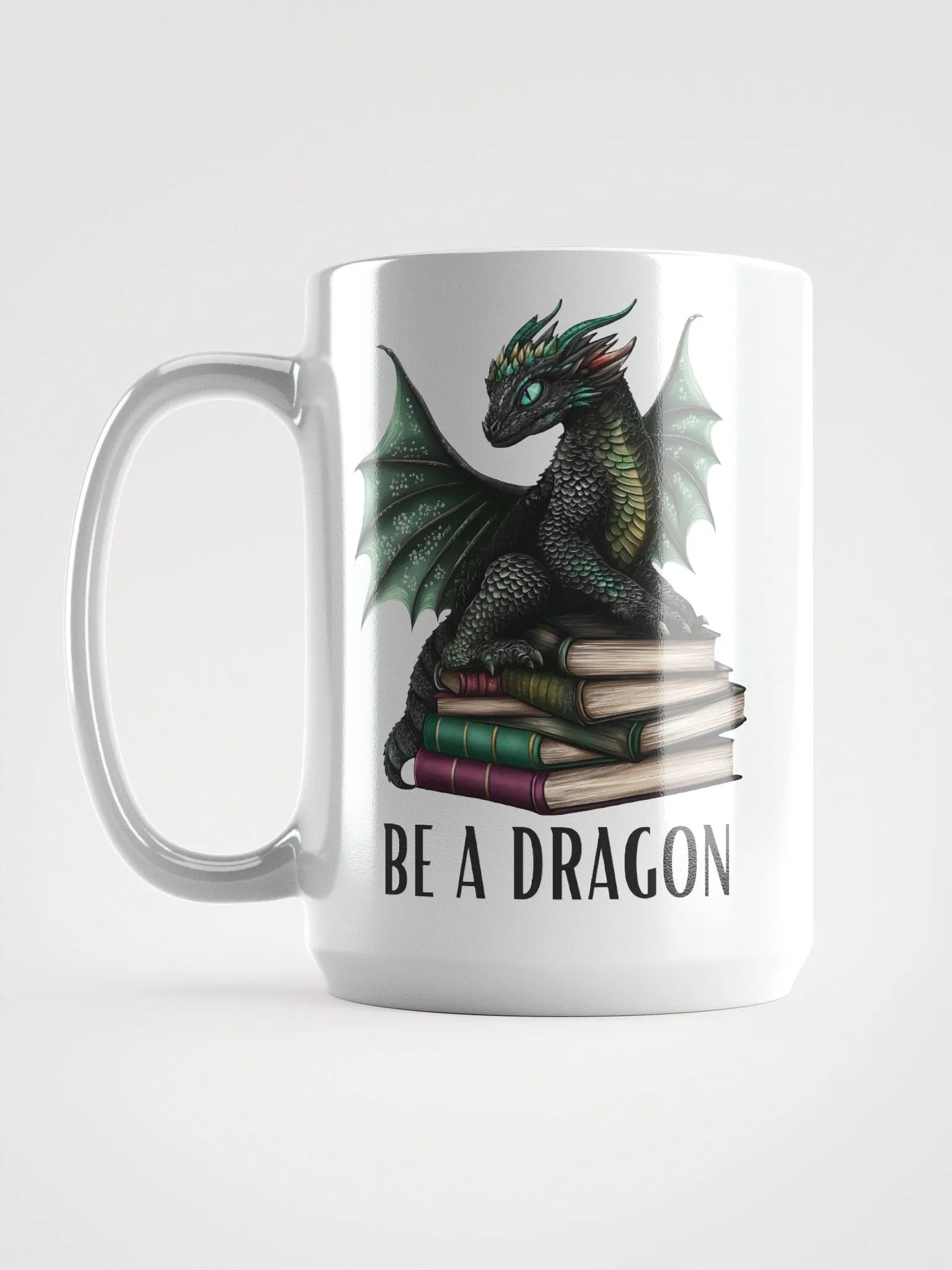 Book Dragon White Glossy Mug product image (6)