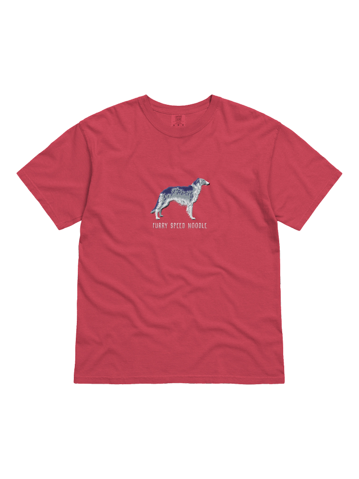 Furry Speed Noodle T-Shirt(Embroidered) of a Borzoi(Blue & White) product image (281)