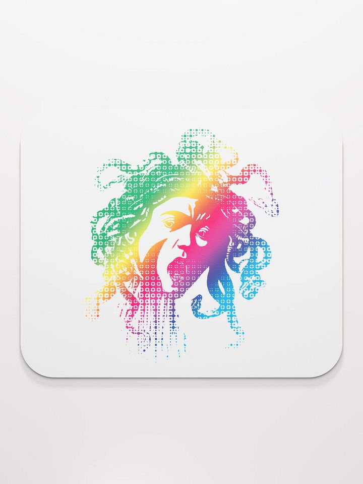 Rainbow Halftone Medusa on White - Mouse pad product image (2)