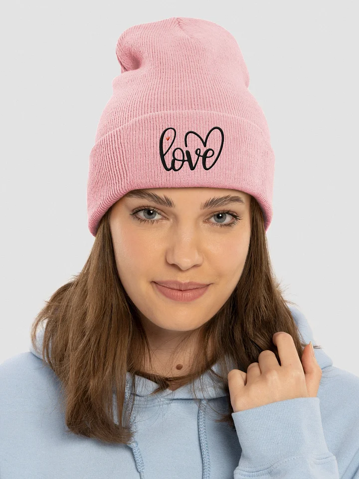 Love Script Design Cuffed Beanie product image (1)