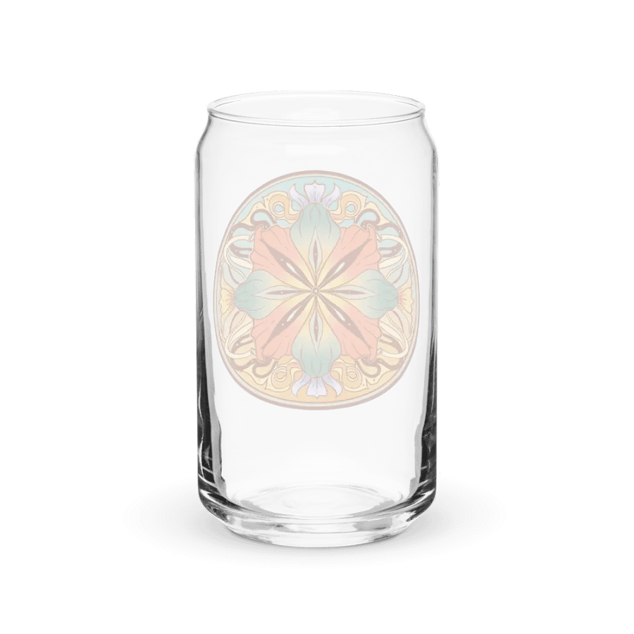 Teal Floral Mandala - Can Glass product image (2)