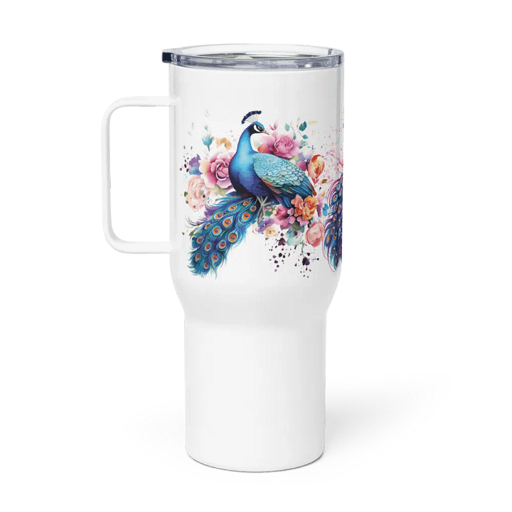 Vibrant Peacock Paradise Travel Mug product image (1)