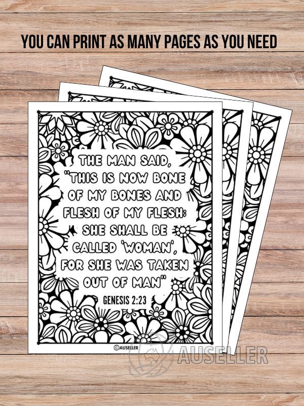 Printable Christian Colouring Book For Women - Colour Our Origins: GENESIS product image (4)