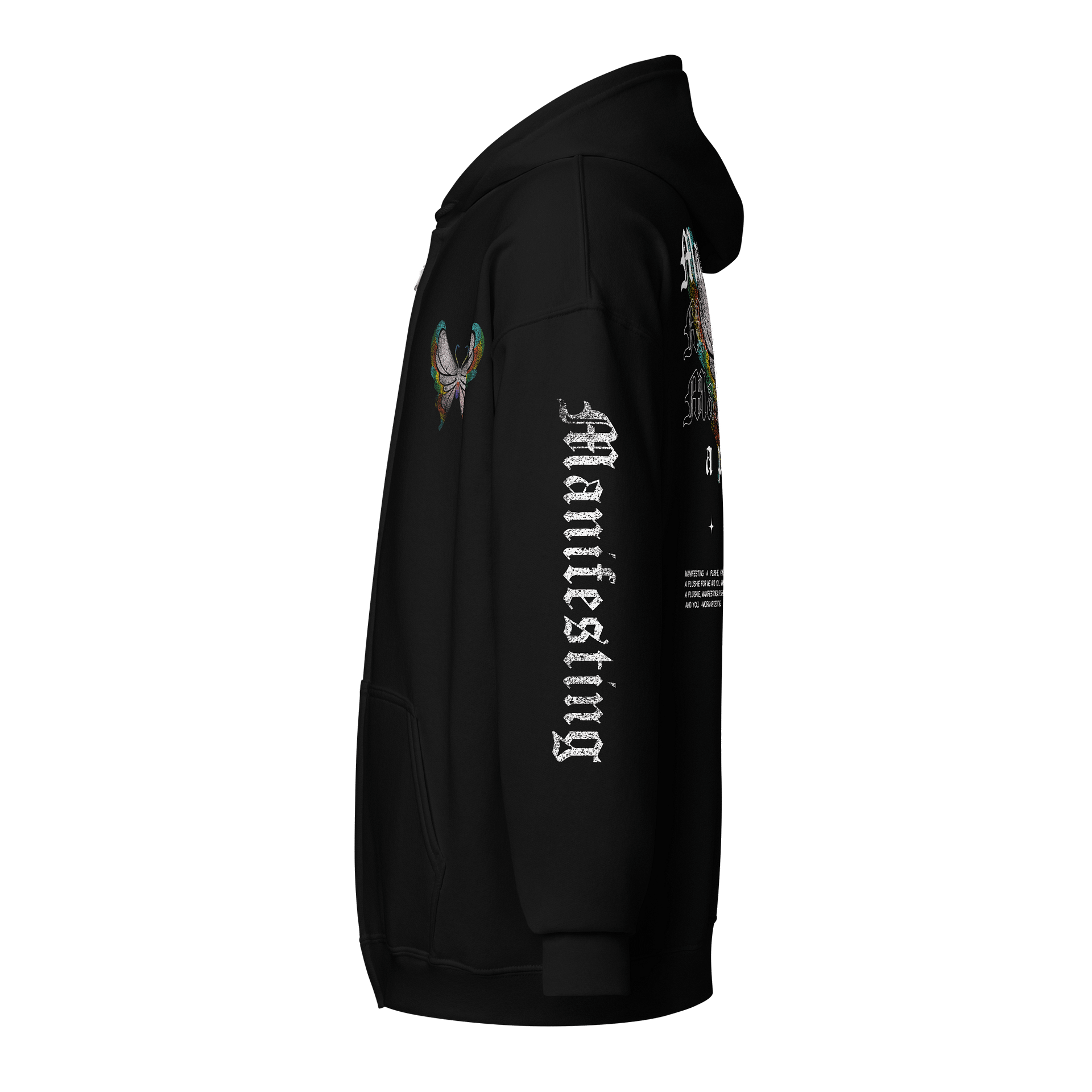 Manifesting a Plushie Zip Up Hoodie - Grunge Butterfly Edition product image (3)