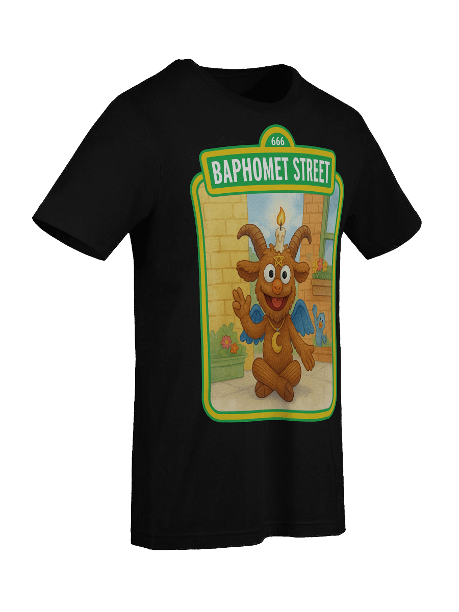 Baphomet Street: Where Horns Meet Hugs Parody Tee product image (90)