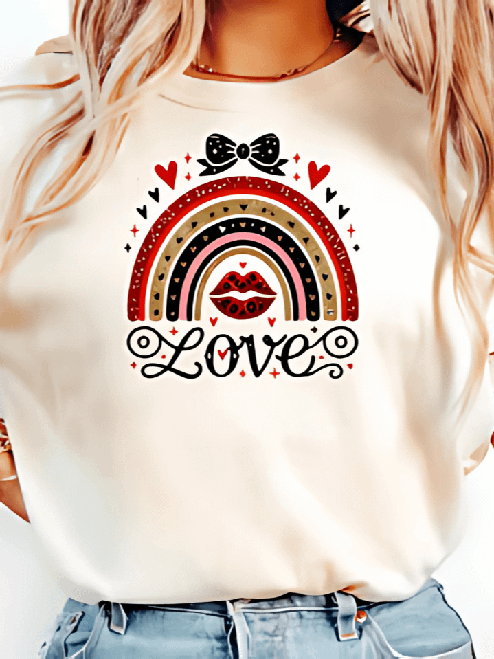 Love Valentine Boho Rainbow Lips Sublimation Graphic – Adorable Cheetah Print & Heart Artwork – Perfect Valentine’s Gift for Women – Instant Digital Download – 300 DPI PNG product image (1)