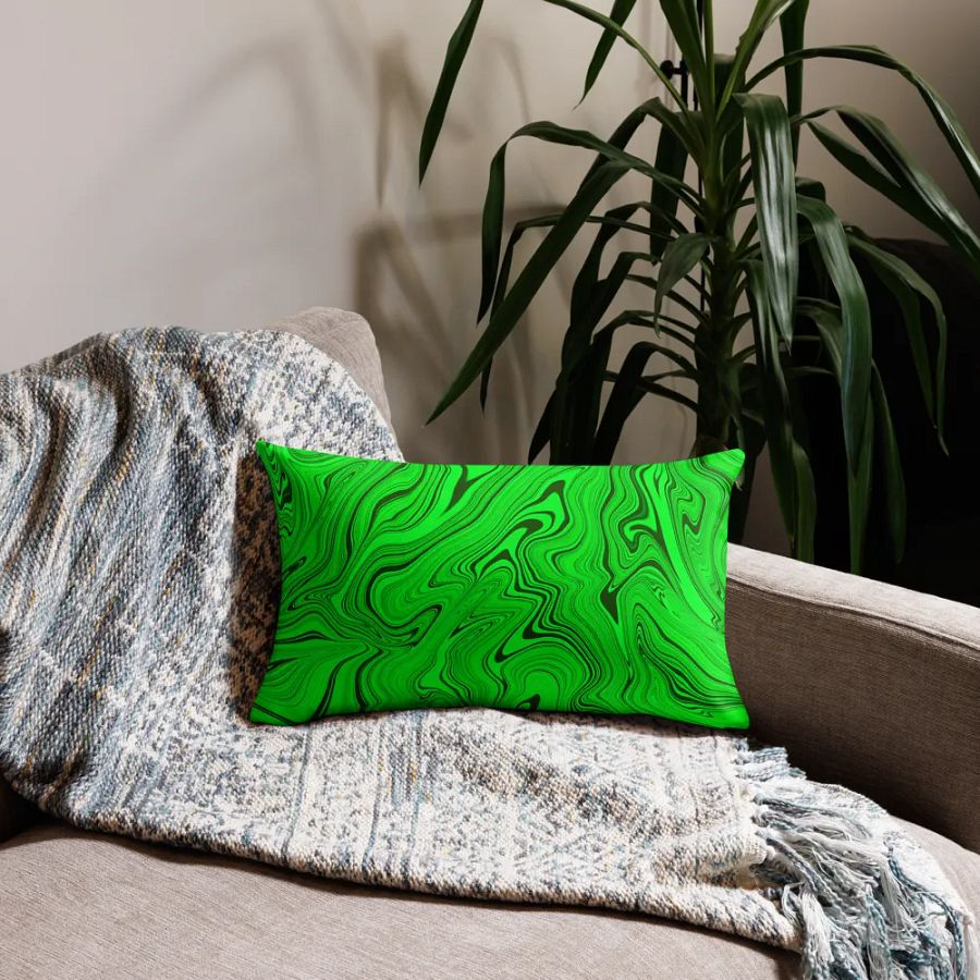 Premium Pillow Case - Green Liquid Swirls product image (3)