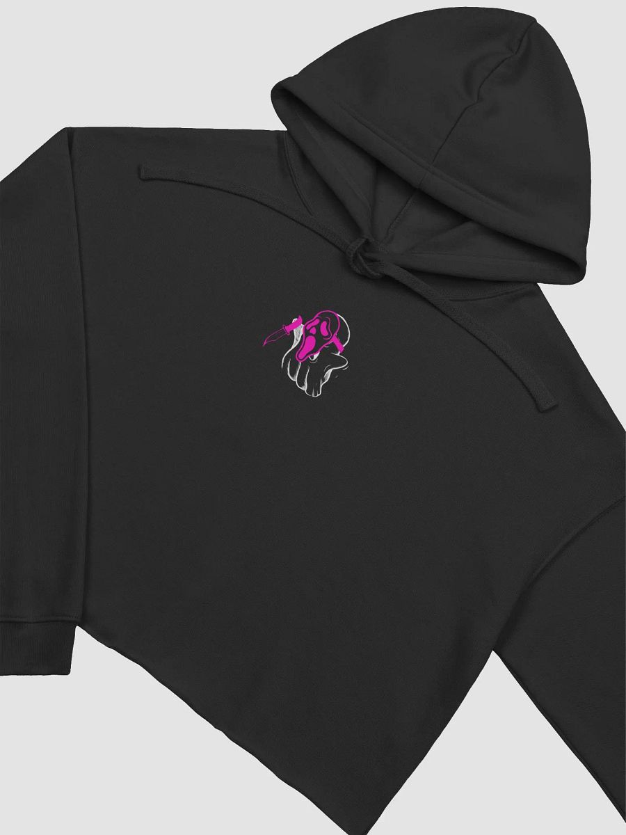 Pink Scream Gh0stie Crop Hoodie- Black product image (3)