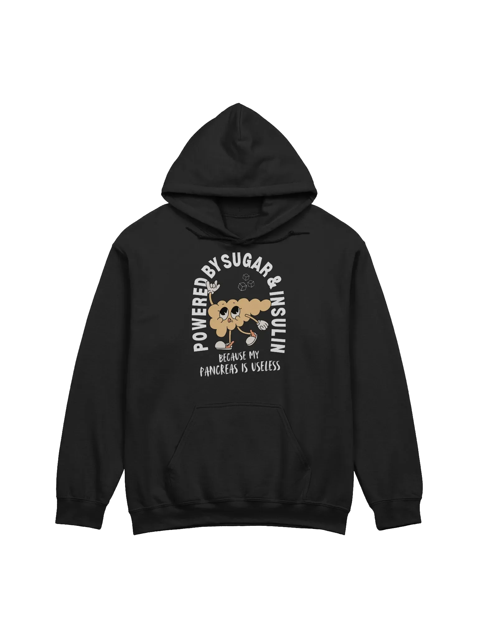 Powered By Sugar And Insulin Hoodie - Dark Color product image (1)