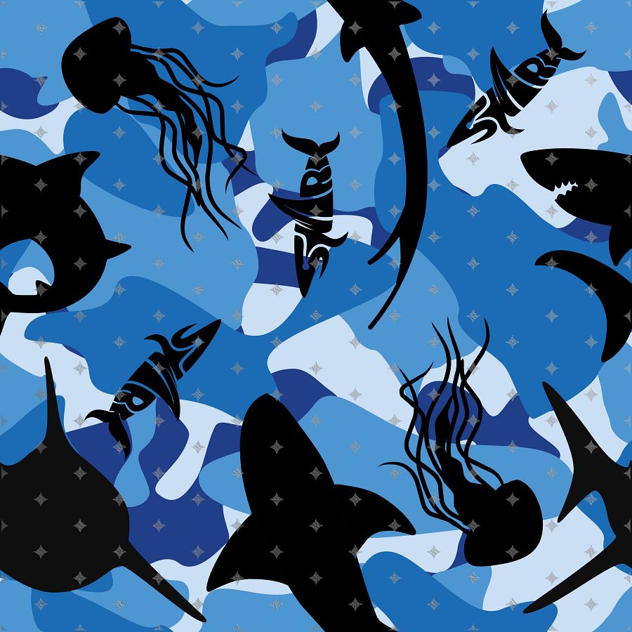 Shark And Awe Seamless Pattern product image (1)