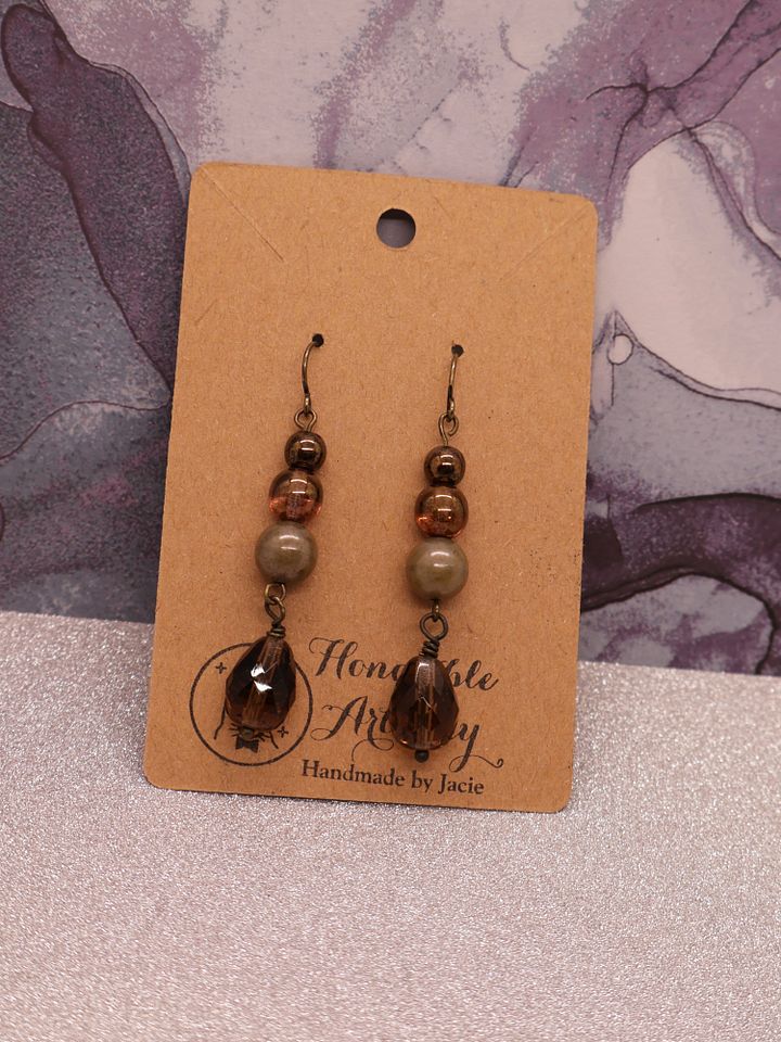Bronze and Brown Drop Earrings product image (1)