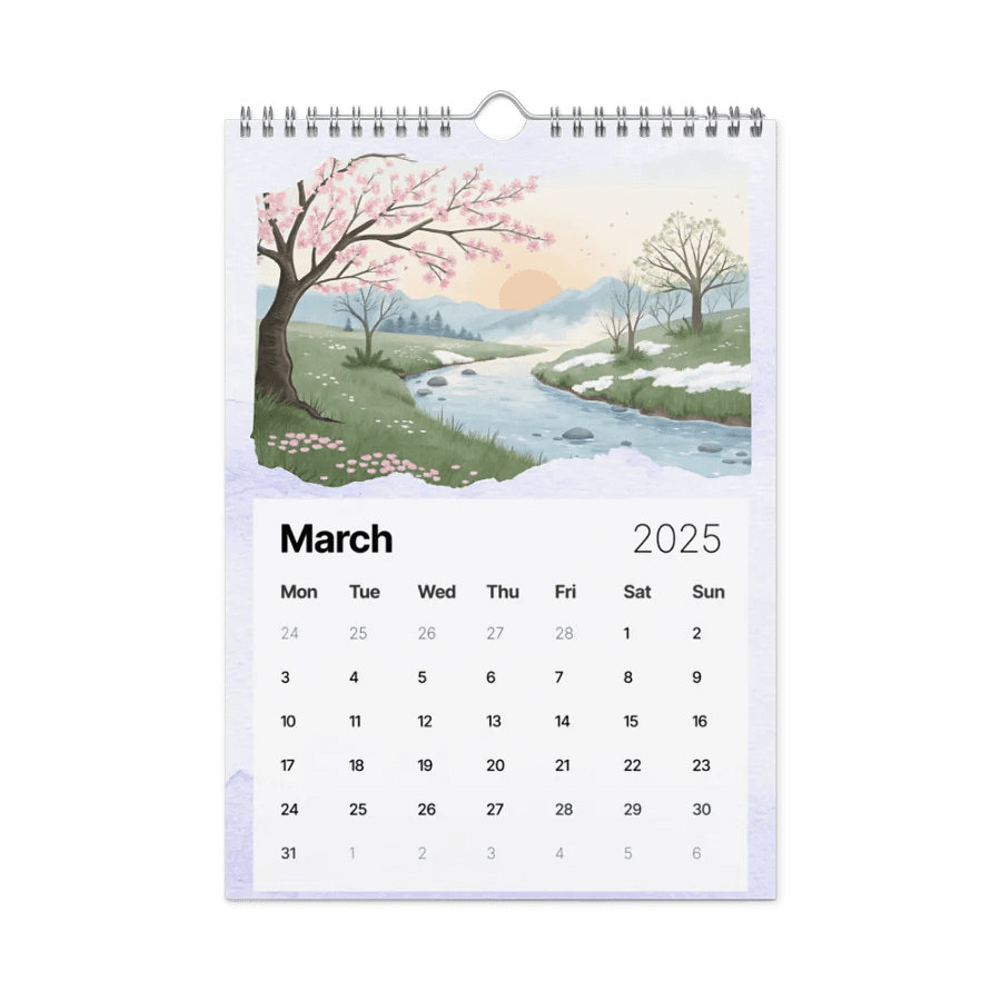 WATERCOLOR SEASONAL SCENES WALL CALENDAR 2025 product image (9)