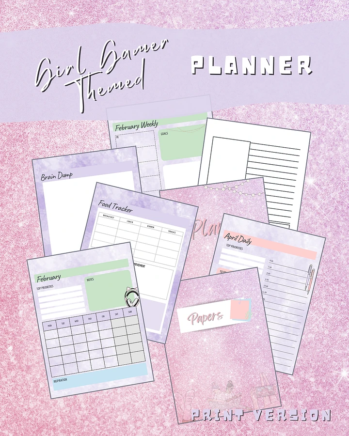Cute Girl Gamer Themed Perpetual Planner Printable Version product image (2)