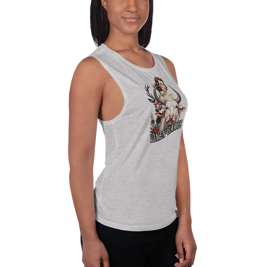Vixen Games White Bull and Stag with roses flowy tank product image (11)