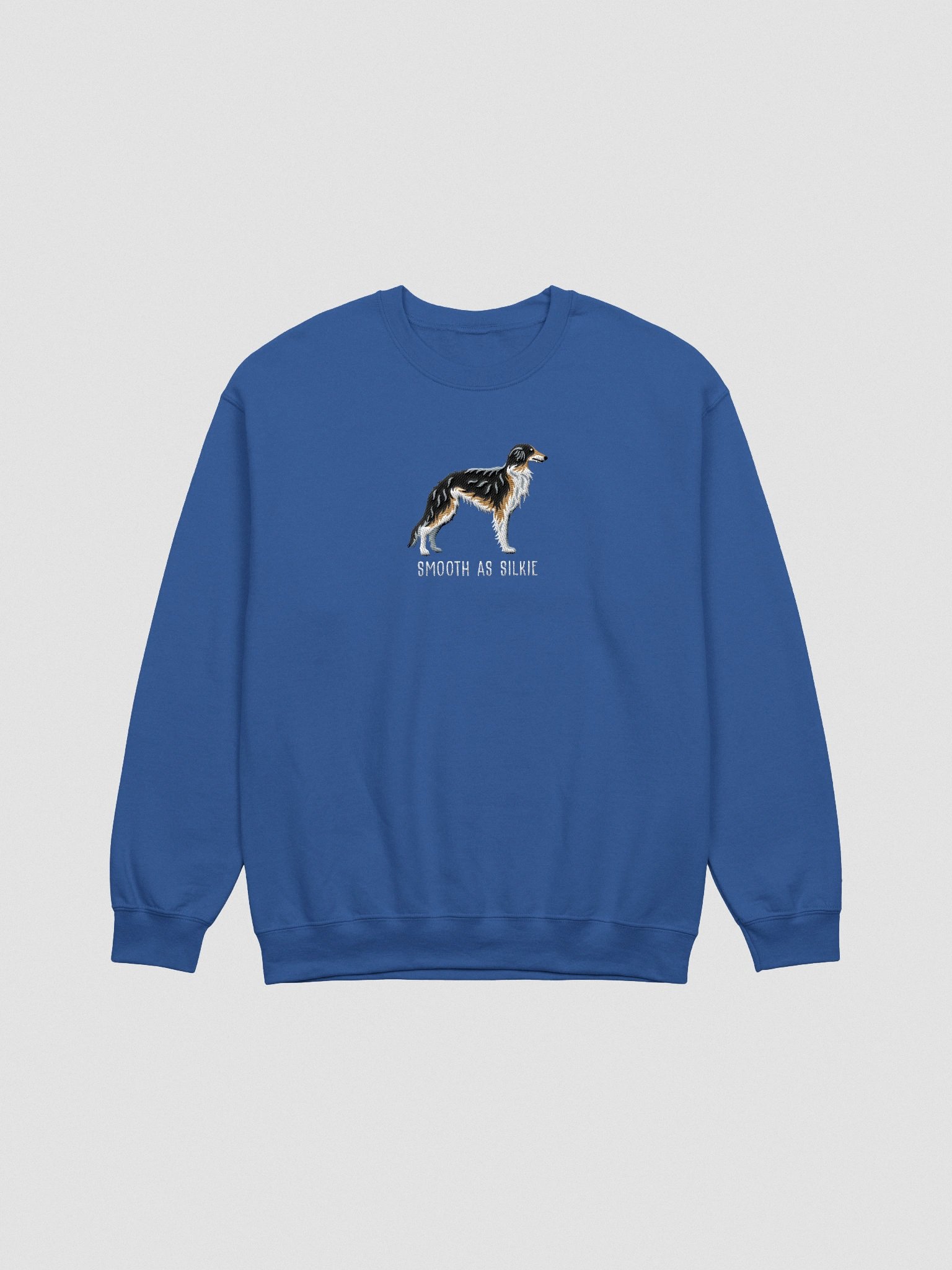 Smooth as Silkie Sweatshirt (Embroidered) of a Silken Windhound(Black & Tan) product image (4)