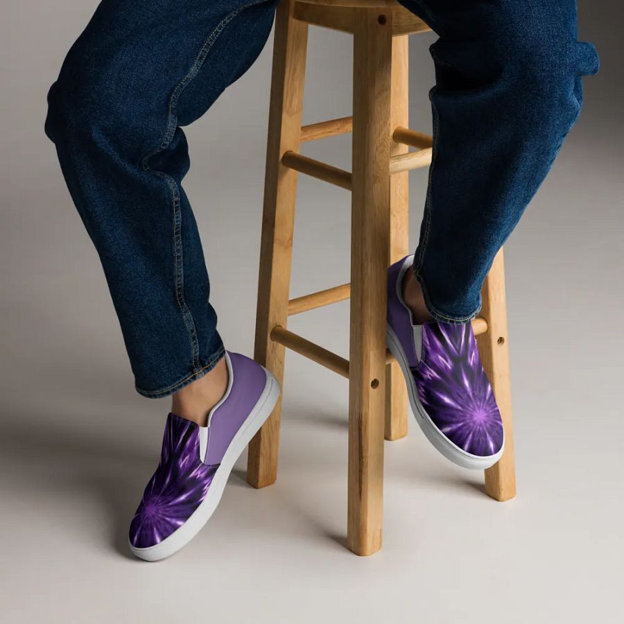 Purple Dye Men's Canvas Slip On Shoes product image (6)