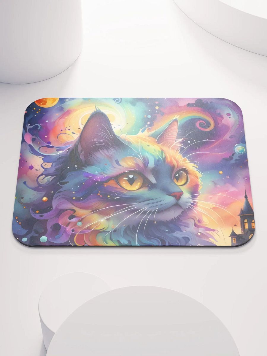 Psychedelic Cat Dreams Mouse Pad product image (2)