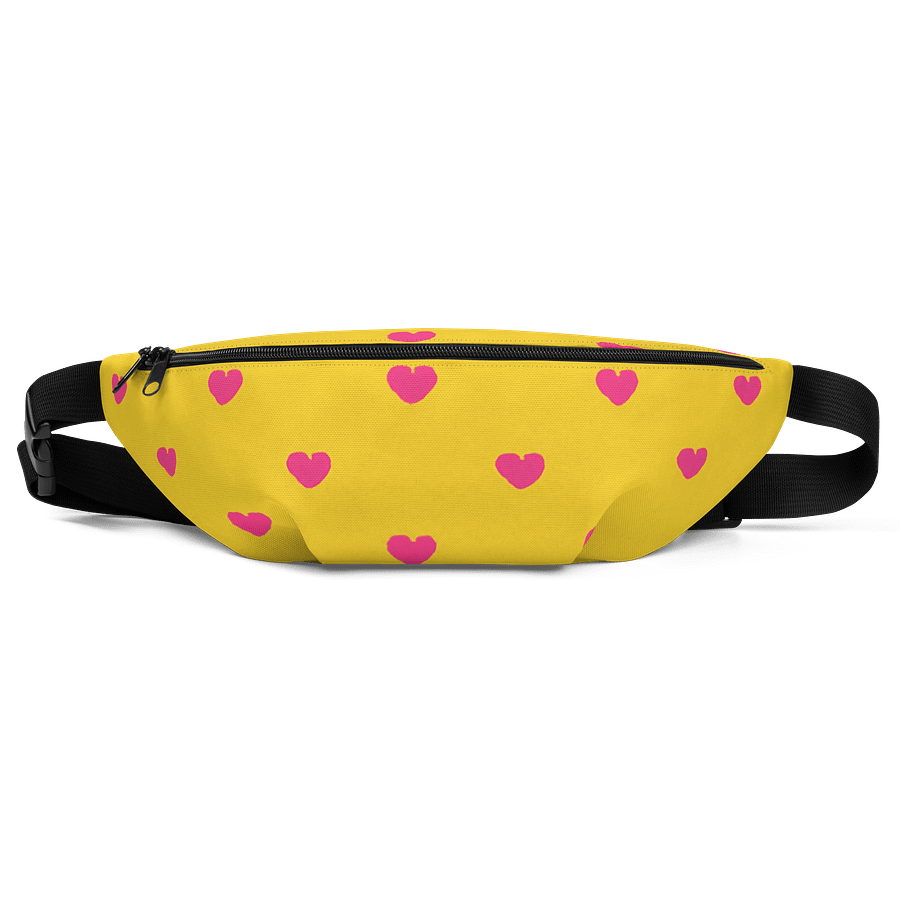 Pink Hearts Yellow Fanny Pack (Waist Bag) product image (1)