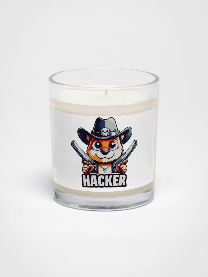 Hacker's Soy Wax Candle In A Clear Glass Jar product image (1)