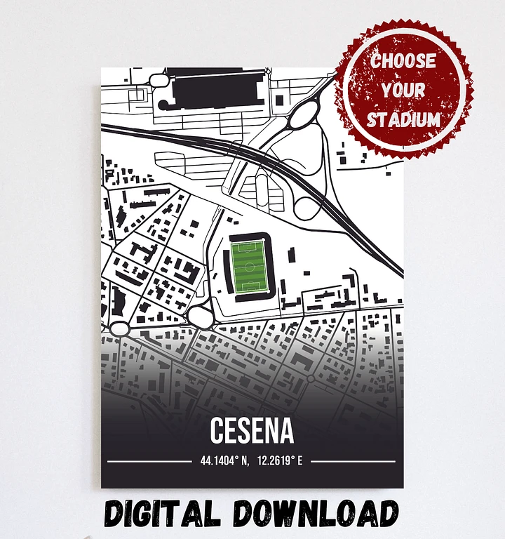 Cesena Stadium Map Design Digital Download product image (1)