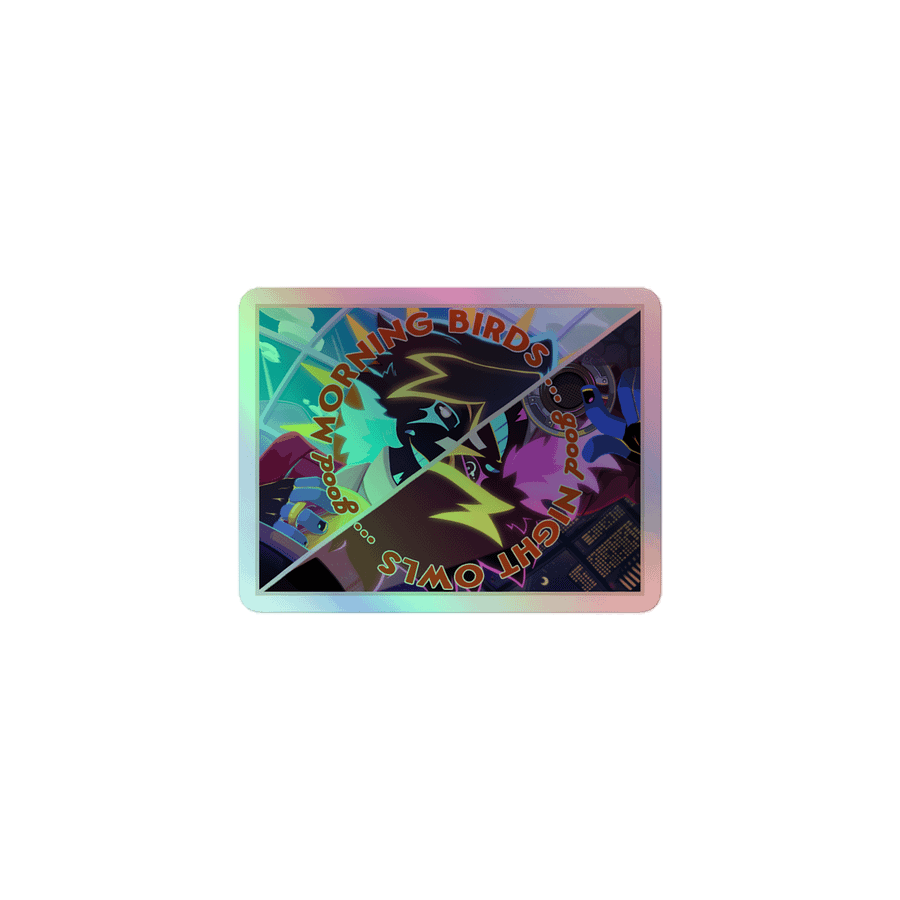 Morning Bird & Night Owl Holographic Sticker product image (1)