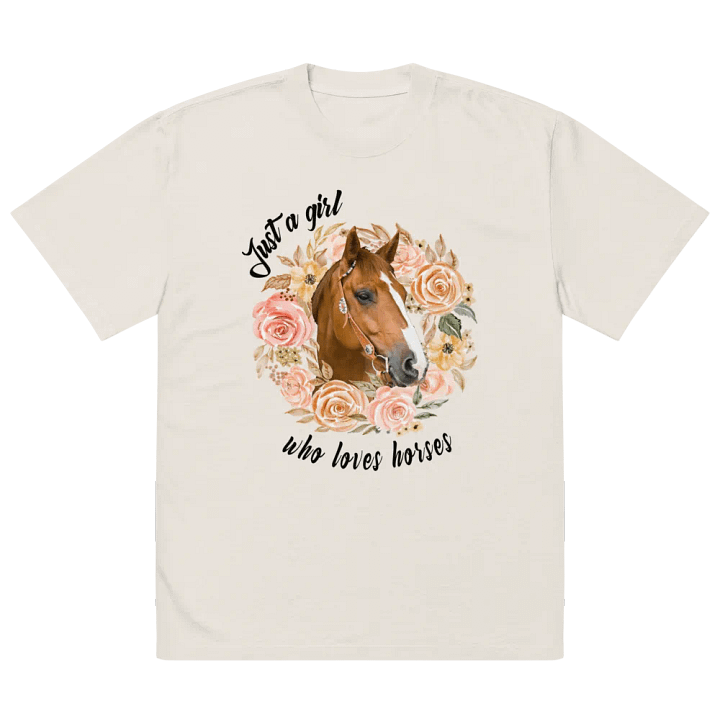 Floral Elegance Horse Head Oversized T-Shirt product image (2)
