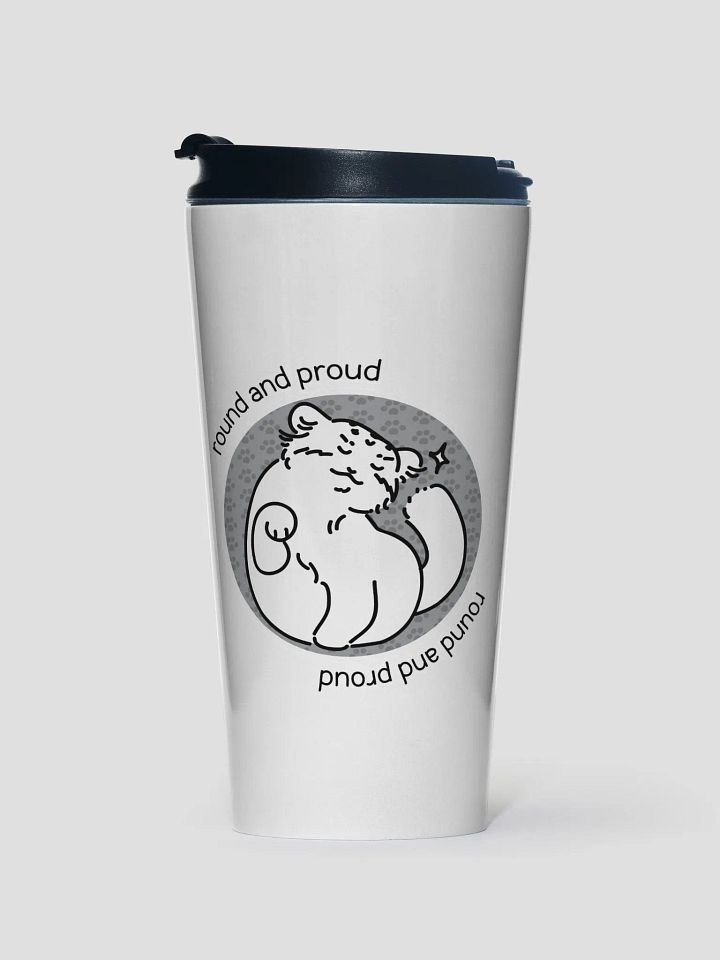 Round and Proud Manul Unlabeled Version - Steel Travel Mug product image (1)