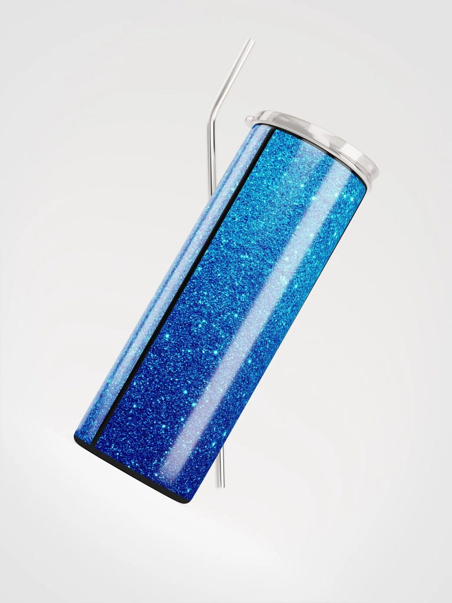 Sapphire Sparkle: Glitter Blue Stainless Steel Tumbler | Eco-Friendly 20oz with Reusable Straw product image (4)