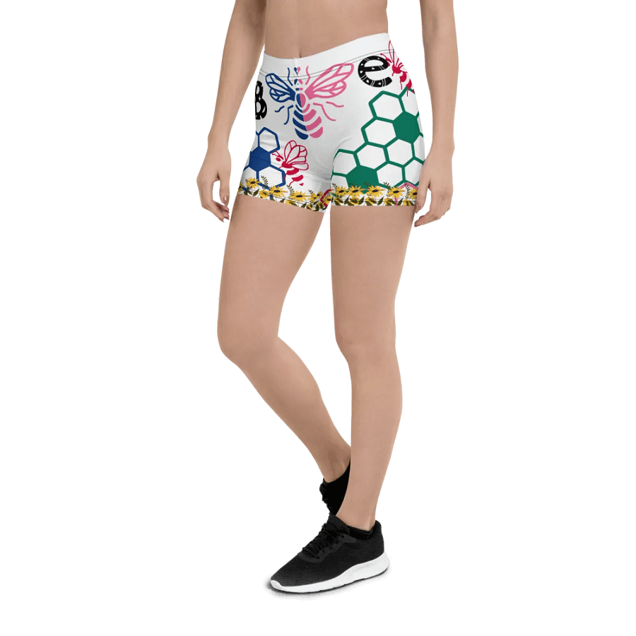🐝 Bee Lover Customizable Bike Shorts – Buzz Into Active Style! product image (6)
