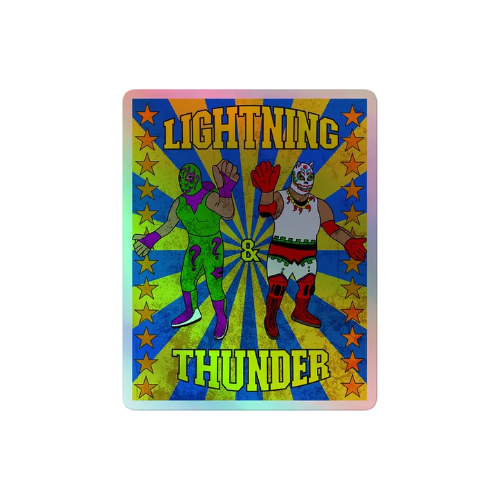 Lightning & Thunder Lucha Figures Holo Sticker product image (2)