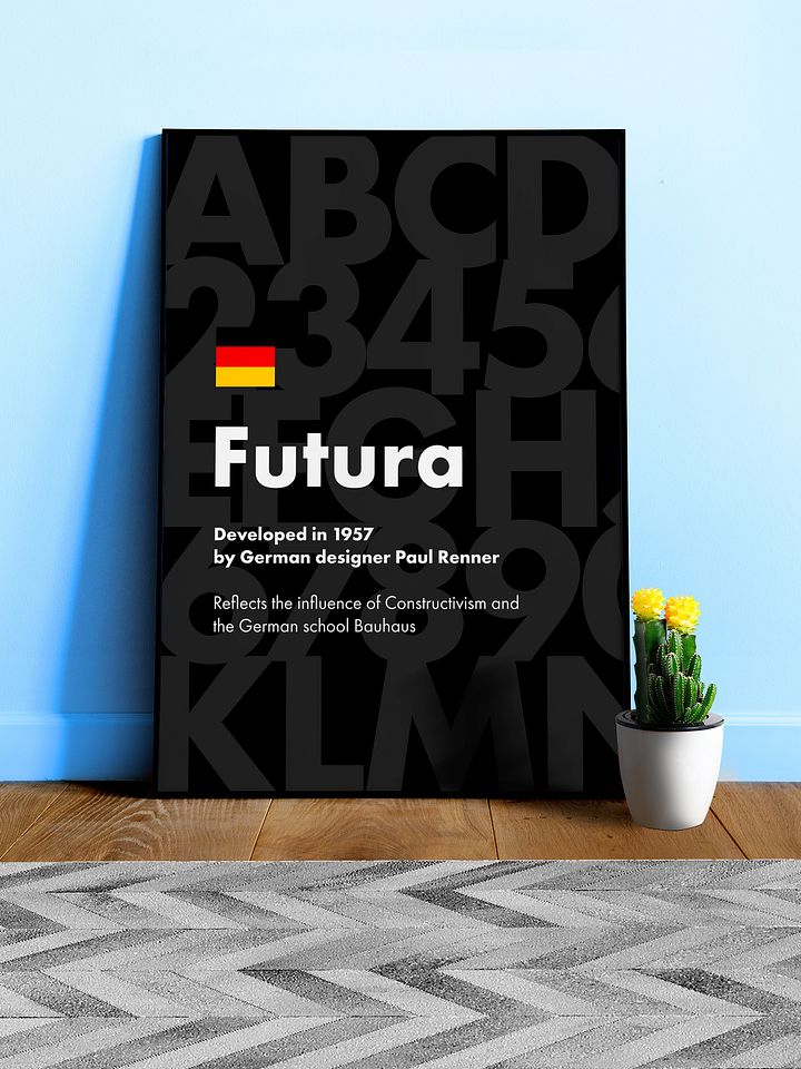 Futura font poster, 1957 — design typography poster, abstract print, aesthetic art poster, modern poster, typography wall decor,1950s poster product image (1)