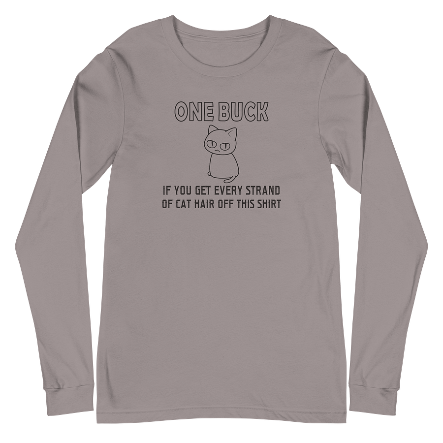 Cat Hair on Shirt Unisex Long Sleeve Tee, Black Print product image (2)