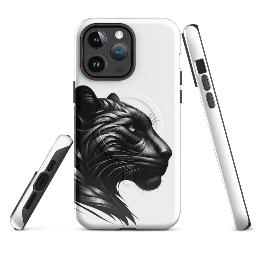MagSafe® Tough Case for iPhone® | Shadow Steel: AI-Designed Black Panther Iron Robot product image (4)