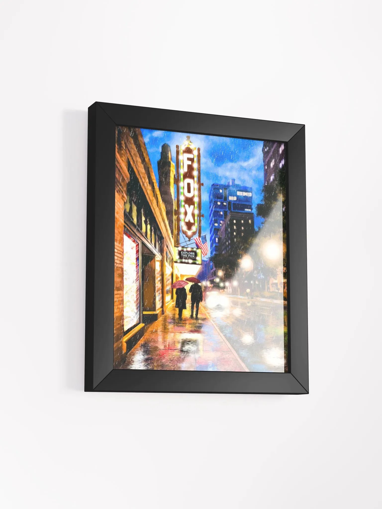 Fox Theatre At Night – Rainy Atlanta Studio Framed Print product image (2)