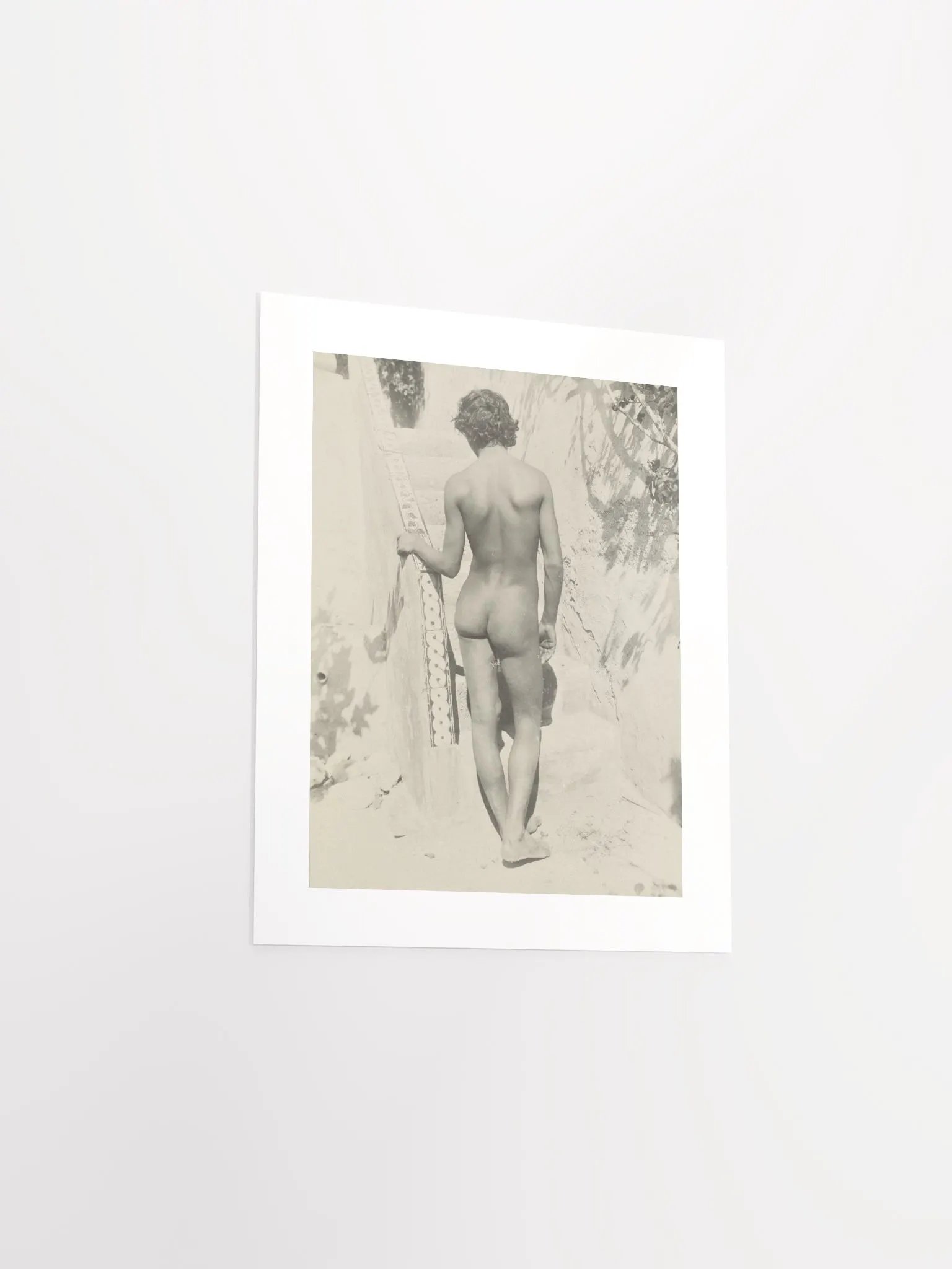 Nude Youth At Staircase by Wilhelm von Gloeden (c. 1890) - Print product image (3)