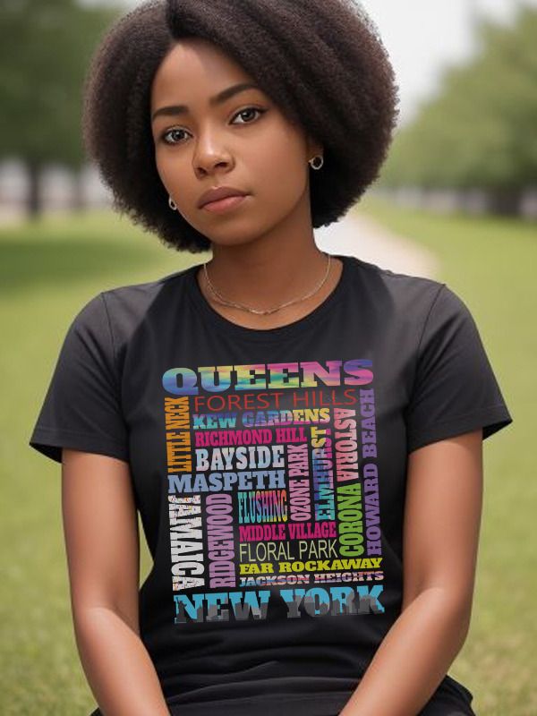 Queens New York Neighborhoods Skyline Pride Gifts T-Shirt product image (2)
