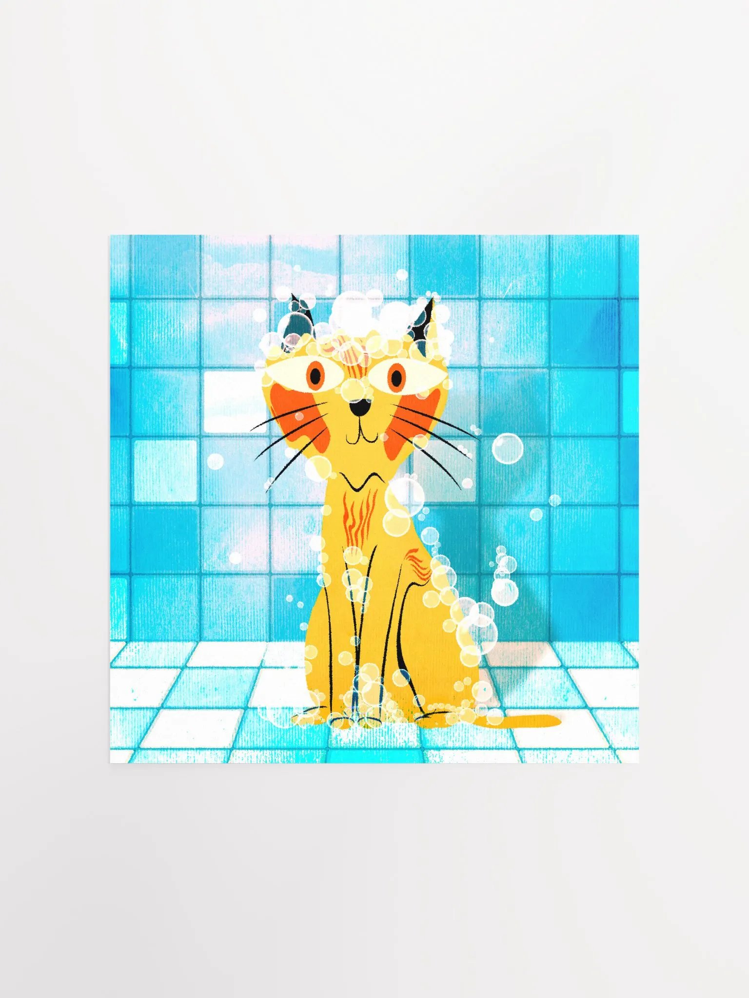 Bathing Cat Art Print product image (1)