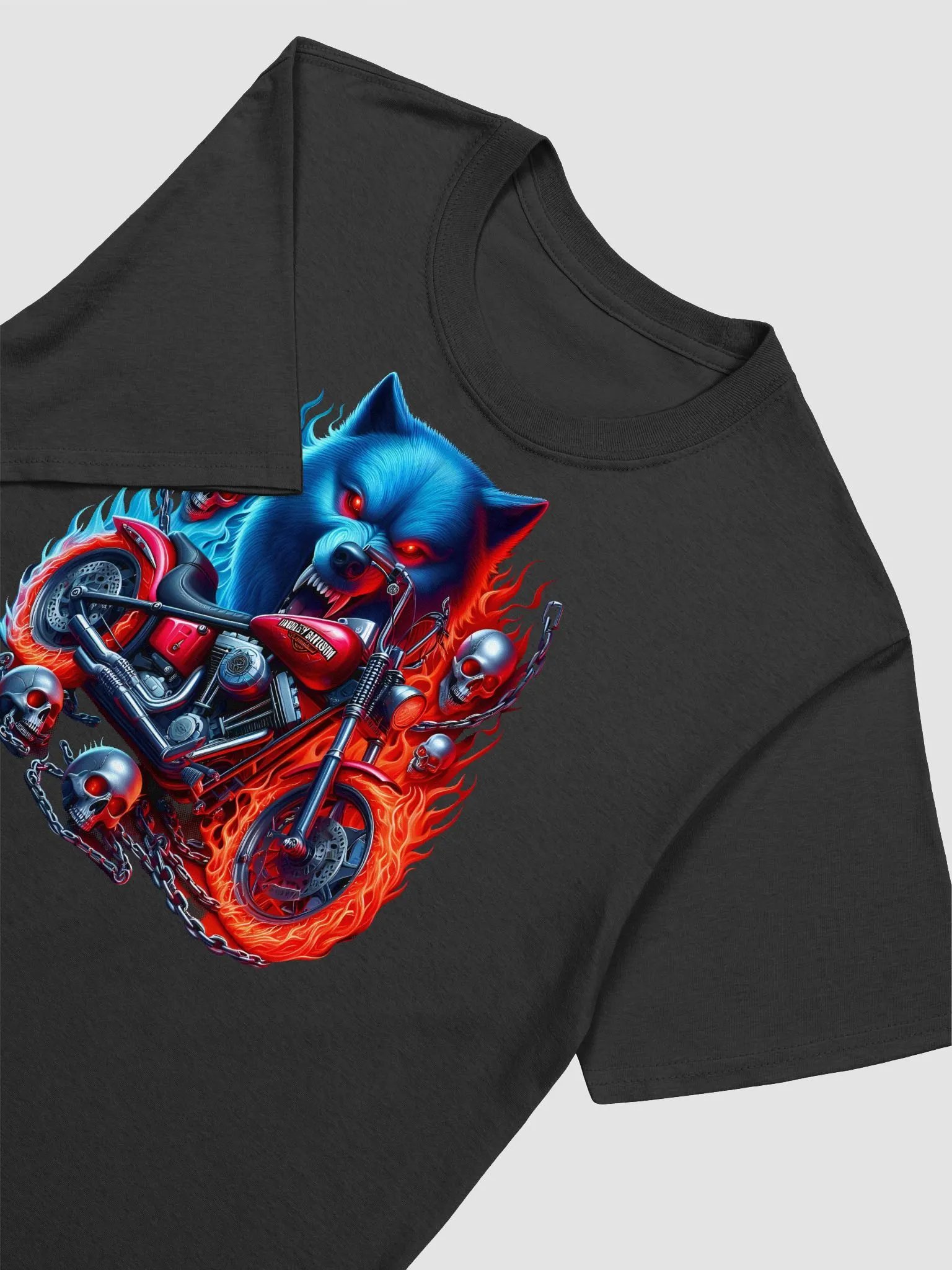 Fierce Ride Skull Wolf T-Shirt #9 product image (3)