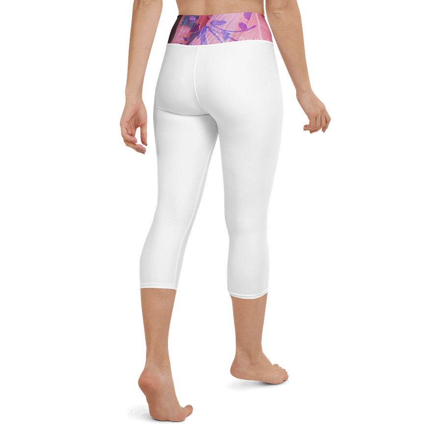 Paradise Breeze White Yoga Capri Leggings product image (3)
